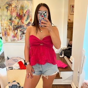 MISSACTIVER Women Twist Knot Knit Bandeau Tube Top